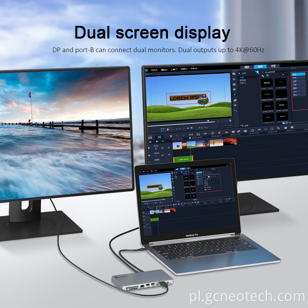 Thunderbolt 4 Docking Station 40 Gbps Silny transfer Thunderbolt 4 Docking Station 40Gbps High Speed Transfer